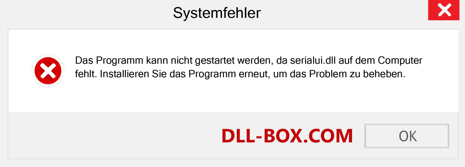 serialui.dll-Datei fehlt?. Download für Windows 7, 8, 10 - Fix serialui dll Missing Error unter Windows, Fotos, Bildern