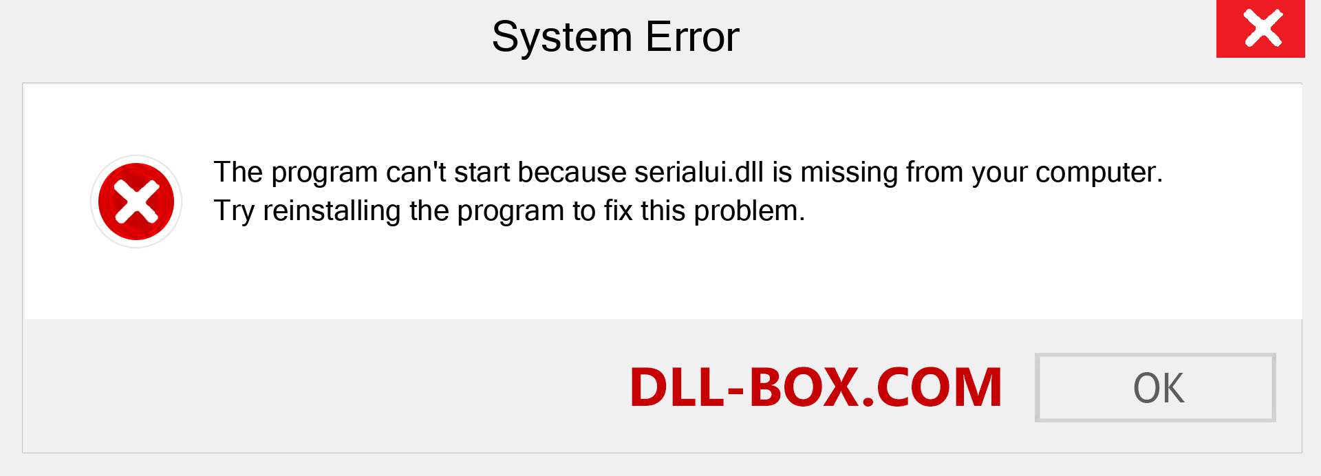  serialui.dll file is missing?. Download for Windows 7, 8, 10 - Fix  serialui dll Missing Error on Windows, photos, images