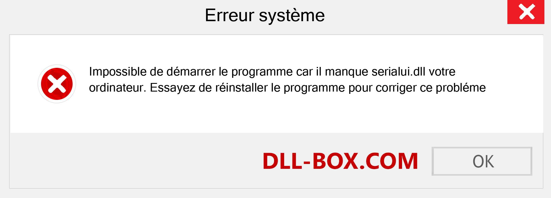 Le fichier serialui.dll est manquant ?. Télécharger pour Windows 7, 8, 10 - Correction de l'erreur manquante serialui dll sur Windows, photos, images